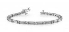 14KT WHITE GOLD 1.25 CTW G-H VS2/SI1 MEMENTO SINGLE AND LINK BRACELET LAB-GROWN DIAMOND