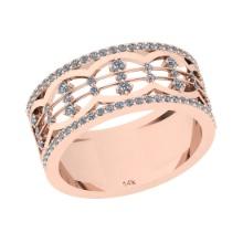 0.47 Ctw Si2/i1 Diamond 14K Rose Gold Eternity Band Ring