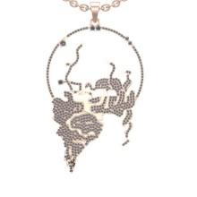 2.61 Ctw VS/SI1 Diamond 14K Rose Gold Earth Environment Necklace ALL DIAMOND ARE LAB GROWN