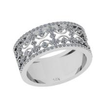 0.68 Ctw Si2/i1 Diamond 14K White Gold Eternity Band Ring