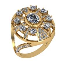 3.70 Ctw VS/SI1 Diamond Style 14K Yellow Gold Engagement Filigree Ring ALL DIAMOND ARE LAB GROWN