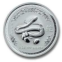 2001 Australia 2 oz Silver Lunar Snake