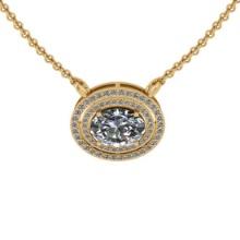 2.90 Ctw VS/SI1 Diamond Prong Set 14K Yellow Gold Necklace (ALL DIAMOND ARE LAB GROWN )