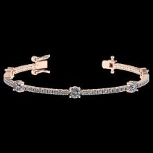 2.10 CtwVS/SI1 Diamond 14K Rose Gold Bracelet (ALL DIAMOND ARE LAB GROWN )