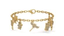 1.03 Ctw SI2/I1 Diamond 14K Yellow Gold wild animal Animal Charm BraceletALL DIAMOND ARE LAB GROWN