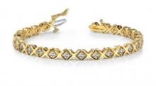 14KT YELLOW GOLD 1 CTW G-H VS2/SI1 X AND O BRACELET LAB-GROWN DIAMOND