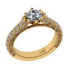 1.86 Ctw VS/SI1 Diamond 14K Yellow Gold Engagement Halo Ring(ALL DIAMOND ARE LAB GROWN)