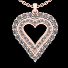 0.98 CtwVS/SI1 Diamond 14K Rose Gold Necklace (ALL DIAMOND ARE LAB GROWN )