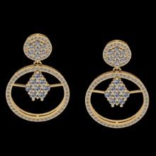 2.35 Ctw VS/SI1 Diamond 14K Yellow Gold Dangling Earrings (ALL DIAMOND ARE LAB GROWN )