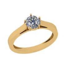 CERTIFIED 0.9 CTW H/SI2 ROUND (LAB GROWN Certified DIAMOND SOLITAIRE RING ) IN 14K YELLOW GOLD