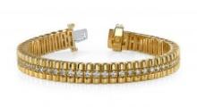 14K YELLOW GOLD 2 CTW G-H VS2/SI1 CONTINUOUS STRAND BRACELET LAB-GROWN DIAMOND