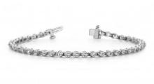 14K WHITE GOLD 2 CTW G-H I1/I2 CLASSIC PRONG SET TENNIS BRACELET LAB-GROWN DIAMOND