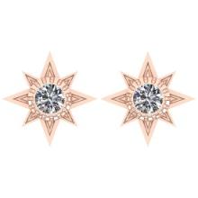 CERTIFIED 0.9 CTW ROUND E/VS1 DIAMOND (LAB GROWN Certified DIAMOND SOLITAIRE EARRINGS ) IN 14K YELLO