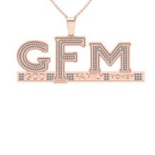 1.64 Ctw VS/SI1 Diamond 14K Rose Gold GFM Necklace(ALL DIAMOND ARE LAB GROWN )