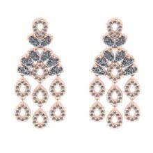 4.96 Ctw VS/SI1 Diamond 14K Rose Gold Dangle Earrings ALL DIAMOND ARE LAB GROWN