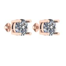 CERTIFIED 1.5 CTW ROUND D/VS1 DIAMOND (LAB GROWN Certified DIAMOND SOLITAIRE EARRINGS ) IN 14K YELLO