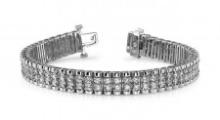 14K WHITE GOLD 2 CTW G-H I1/I2 GRAND DOUBLE BRACELET LAB-GROWN DIAMOND