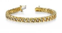 14KT YELLOW GOLD 1 CTW G-H VS2/SI1 Z LINK TENNIS BRACELET LAB-GROWN DIAMOND