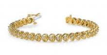 14KT YELLOW GOLD .90 CTW G-H VS2/SI1 FLOATING HEART BRACELET LAB-GROWN DIAMOND