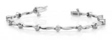 14KT WHITE GOLD 1 CTW G-H VS2/SI1 LINK BRACELET LAB-GROWN DIAMOND