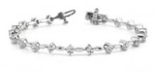 14K WHITE GOLD 1 CTW G-H I1/I2 CLASSIC LINK BRACELET LAB-GROWN DIAMOND