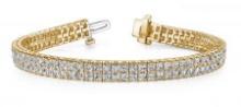 14KT YELLOW GOLD 8 CTW G-H VS2/SI1 ENDLESS DREAMS PRINCESS CUT TENNIS BRACELET LAB-GROWN DIAMOND