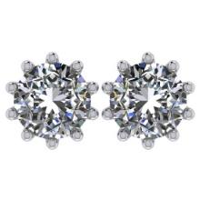 CERTIFIED 1.28 CTW ROUND H/VVS1 DIAMOND (LAB GROWN Certified DIAMOND SOLITAIRE EARRINGS ) IN 14K YEL