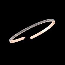 0.64 Ctw VS/SI1 Diamond 14K Rose Gold Half Bangle ALL DIAMOND ARE LAB GROWN