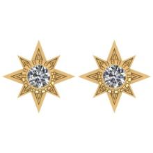 CERTIFIED 2 CTW ROUND F/VS1 DIAMOND (LAB GROWN Certified DIAMOND SOLITAIRE EARRINGS ) IN 14K YELLOW