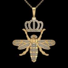 1.86 Ctw VS/SI1 Diamond 14K Yellow Gold butterfly Necklace (ALL DIAMOND ARE LAB GROWN )