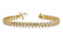 14KT YELLOW GOLD .40 CTW G-H VS2/SI1 SWIRL LINK TENNIS BRACELET LAB-GROWN DIAMOND