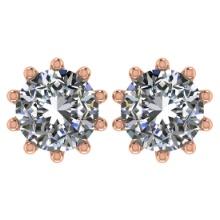 CERTIFIED 1 CTW ROUND E/VS1 DIAMOND (LAB GROWN Certified DIAMOND SOLITAIRE EARRINGS ) IN 14K YELLOW