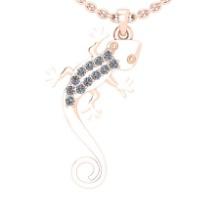 0.16 Ctw VS/SI1 Diamond 14K Rose Gold Lizard Necklace(ALL DIAMOND ARE LAB GROWN )