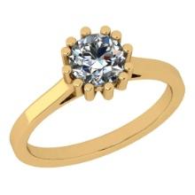 CERTIFIED 1 CTW D/VS1 ROUND (LAB GROWN Certified DIAMOND SOLITAIRE RING ) IN 14K YELLOW GOLD