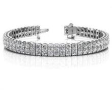 14K WHITE GOLD 4 CTW G-H VS2/SI1 TIMELESS TWO ROW TENNIS BRACELET LAB-GROWN DIAMOND