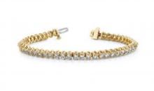 14K YELLOW GOLD 1 CTW G-H VS2/SI1 SCOOP LINK TENNIS BRACELET LAB-GROWN DIAMOND