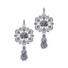 9.70 Ctw VS/SI1 Diamond Bezel & 14K White Gold Earrings ALL DIAMOND ARE LAB GROWN