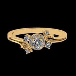 0.32 Ctw VS/SI1 Diamond Prong Set 10K Yellow Gold Engagement Ring (ALL DIAMOND ARE LAB GROWN)
