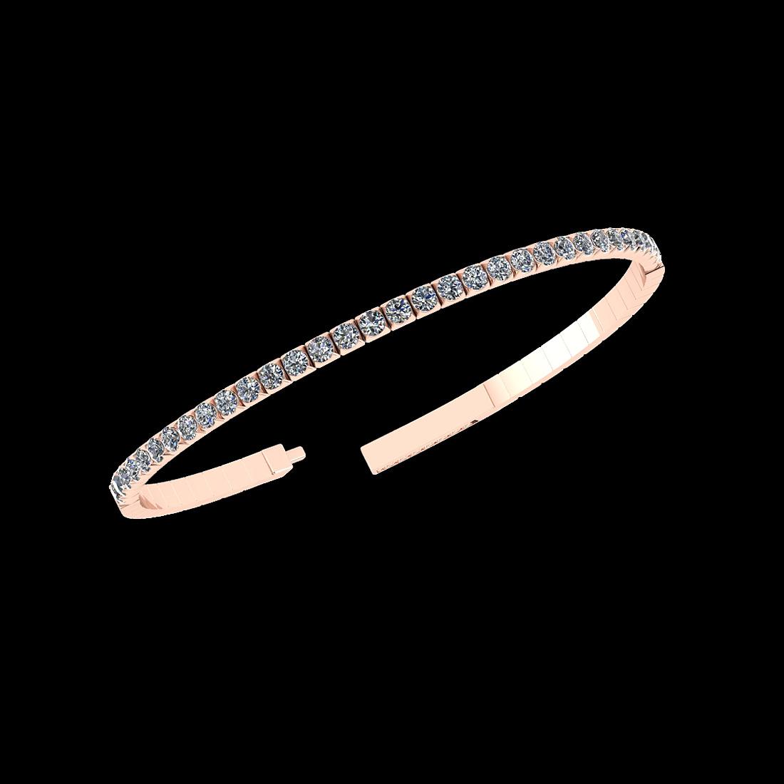 0.64 CtwVS/SI1 Diamond Prong Set 14K Rose Gold Half Bangle (ALL DIAMOND ARE LAB GROWN )