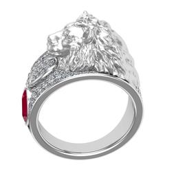 1.57 Ctw VS/SI1 Ruby and Diamond 14K White Gold Engagement Ring (ALL DIAMOND ARE LAB GROWN) (ALL DIA