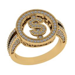 0.59 Ctw VS/SI1 Diamond Prong Set 14k Yellow Gold Ring (ALL DIAMOND ARE LAB GROWN )