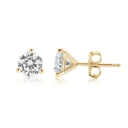 2.11 ctw 14K Yellow Gold 4 Prong Basket Pushback Round Stud