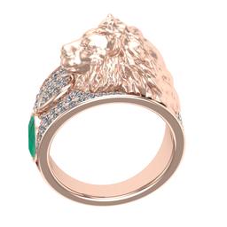 1.57 Ctw VS/SI1 Emerald and Diamond 14K Rose Gold Engagement Ring (ALL DIAMOND ARE LAB GROWN) (ALL D
