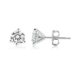 0.24 ctw 14K White Gold 3 Prong Martini Pushback Round Stud (LAB-GROWN)