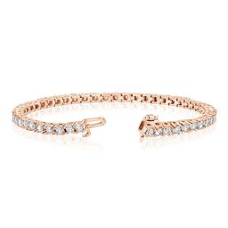 1.85 ctw 14k Rose Gold 7 inch Basket 4 Prong Tennis Bracelet (LAB GROWN DIA
