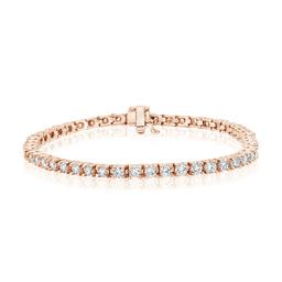 1.85 ctw 14k Rose Gold 7 inch Basket 4 Prong Tennis Bracelet (LAB GROWN DIA