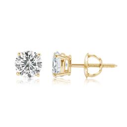 0.24 ctw 14k Yellow Gold 4 Prong Basket Screwback Round Stud