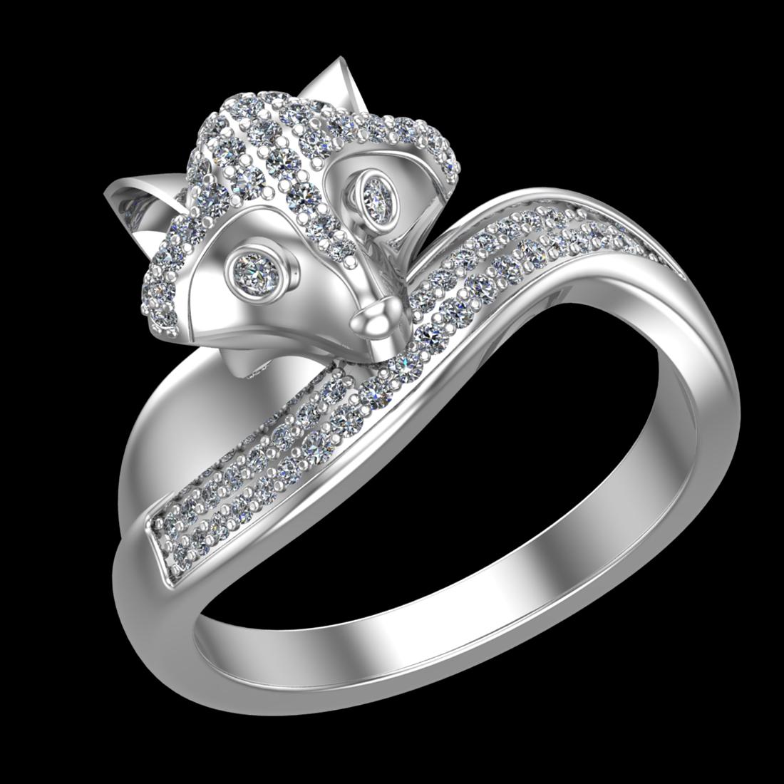 0.52 Ctw VS/SI1 Diamond 10k white Gold Engagement Ring ( (ALL DIAMOND ARE L