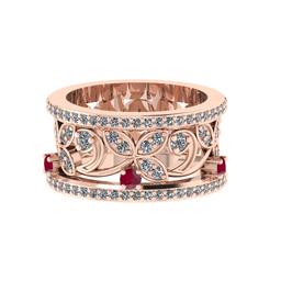 1.79 Ctw VS/SI1 Ruby and Diamond 14k Rose Gold Engagement Ring (ALL DIAMOND