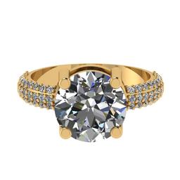 4.30 Ctw SI1/SI2 Diamond 14k Yellow Gold Engagement Ring (ALL DIAMOND ARE L